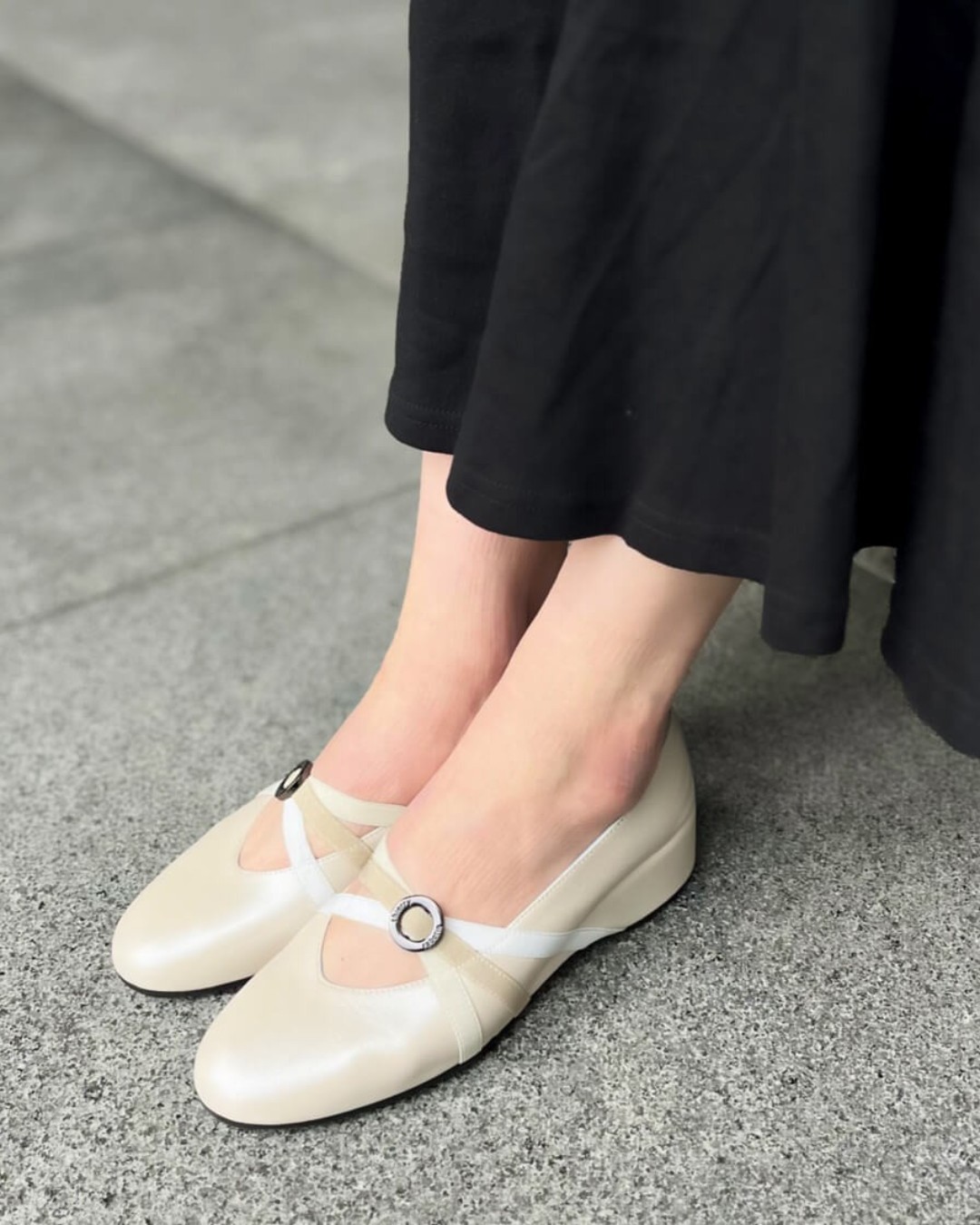 thierry rabotin ダークブルー バレエシューズ　ウェッジソール thierry rabotin (ティエリーラボタン)｜HAYASHIGO ONLINE SHOP