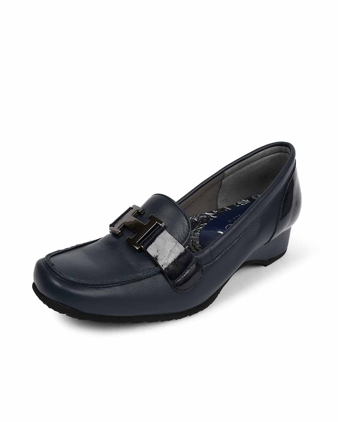 LE MONDE 黒 ベルベット バックル付き ローファー モネ Monet【333610】バックルローファー｜HAYASHIGO ONLINE SHOP