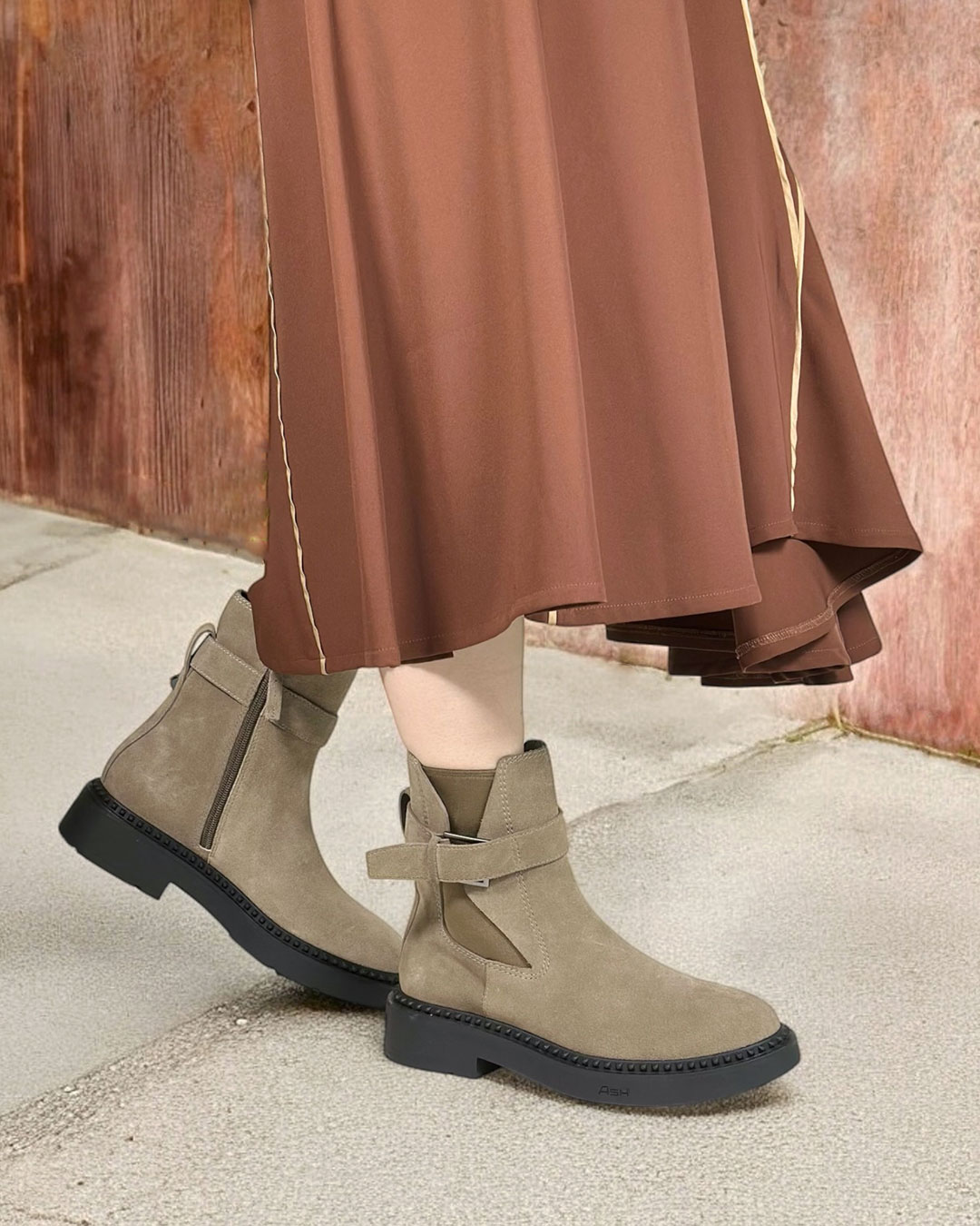 ASH アッシュ ショートブーツ スエード　ベージュ　ボア ASH (アッシュ)｜HAYASHIGO ONLINE SHOP -ハヤシゴオンライン