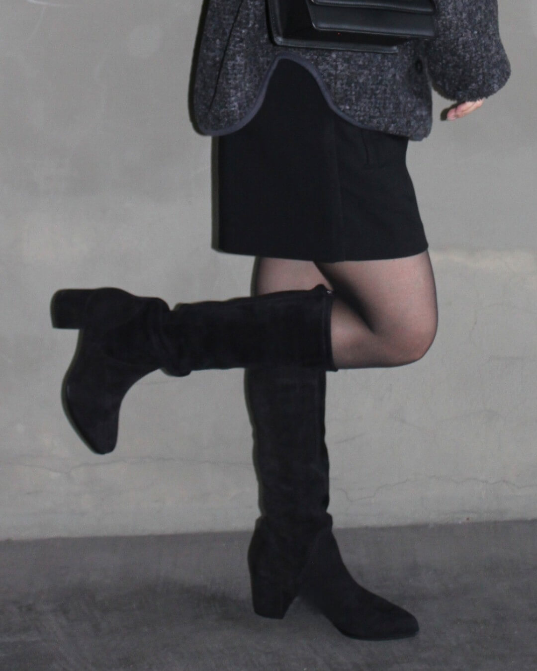 【75526】ストレッチレザーハイヒールブーツ