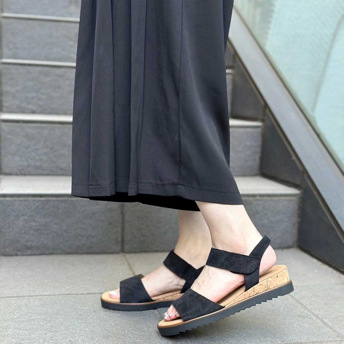 新品♪Gabor ガボール 本革ウエッジサンダル(4半)