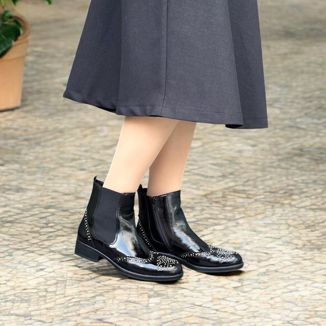 51606】スタッズサイドゴアブーツ｜HAYASHIGO ONLINE SHOP