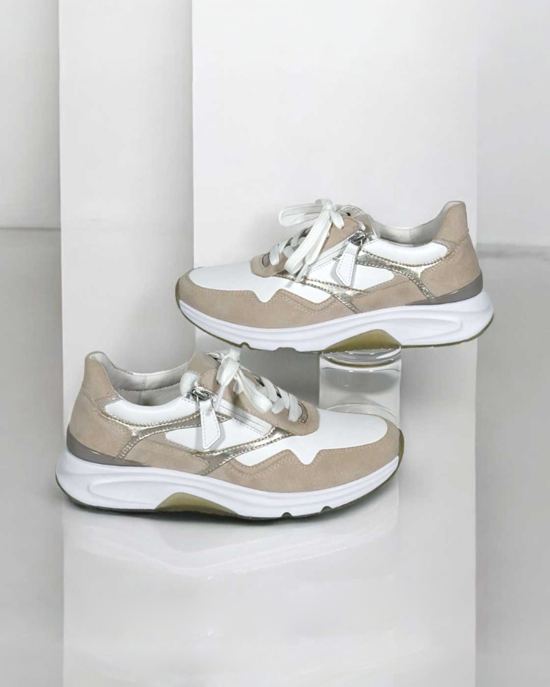 ダンゴ様☆YELLO☆スニーカーミュール ベージュ×グレー ダンゴ様☆YELLO☆スニーカーミュール ベージュ×グレー ダンゴ様