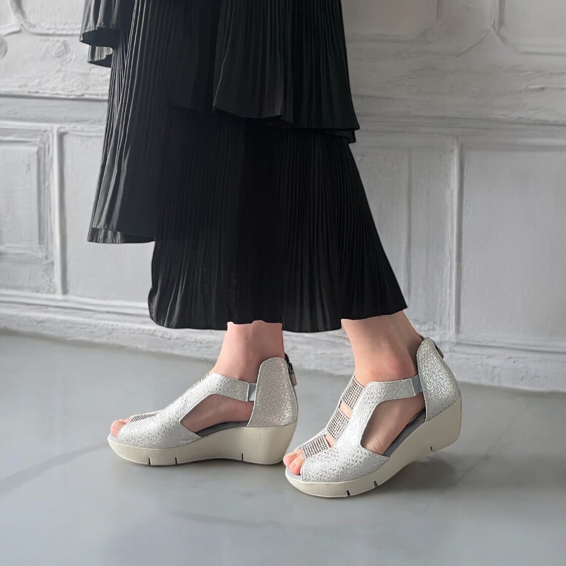 881554】オープントゥウェッジサンダル｜HAYASHIGO ONLINE SHOP