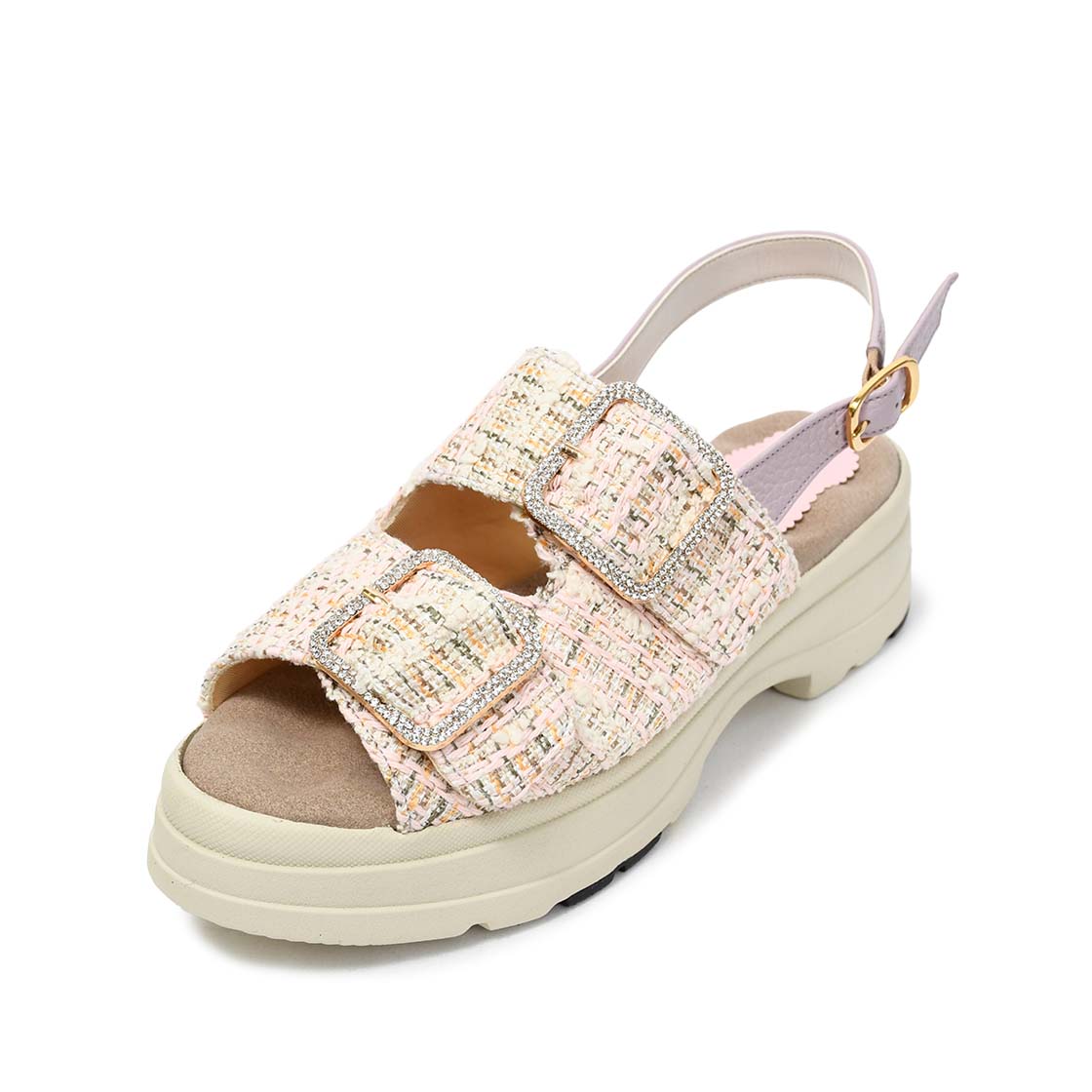 881557】ツイードベルクロサンダル｜HAYASHIGO ONLINE SHOP