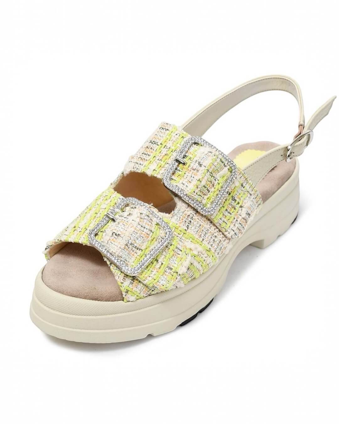 【新品】シンデレラサイズ❗️甲がマーブルカラーサンダル定価¥19,800 881557】ツイードベルクロサンダル｜HAYASHIGO ONLINE SHOP