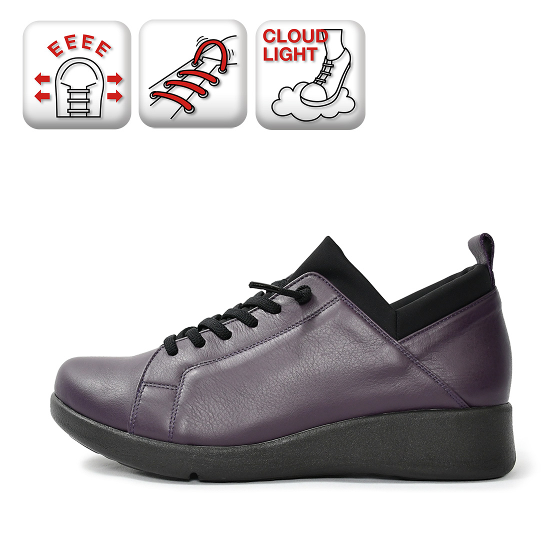 モネ Monet【883204】軽量レースアップスリッポン｜HAYASHIGO ONLINE