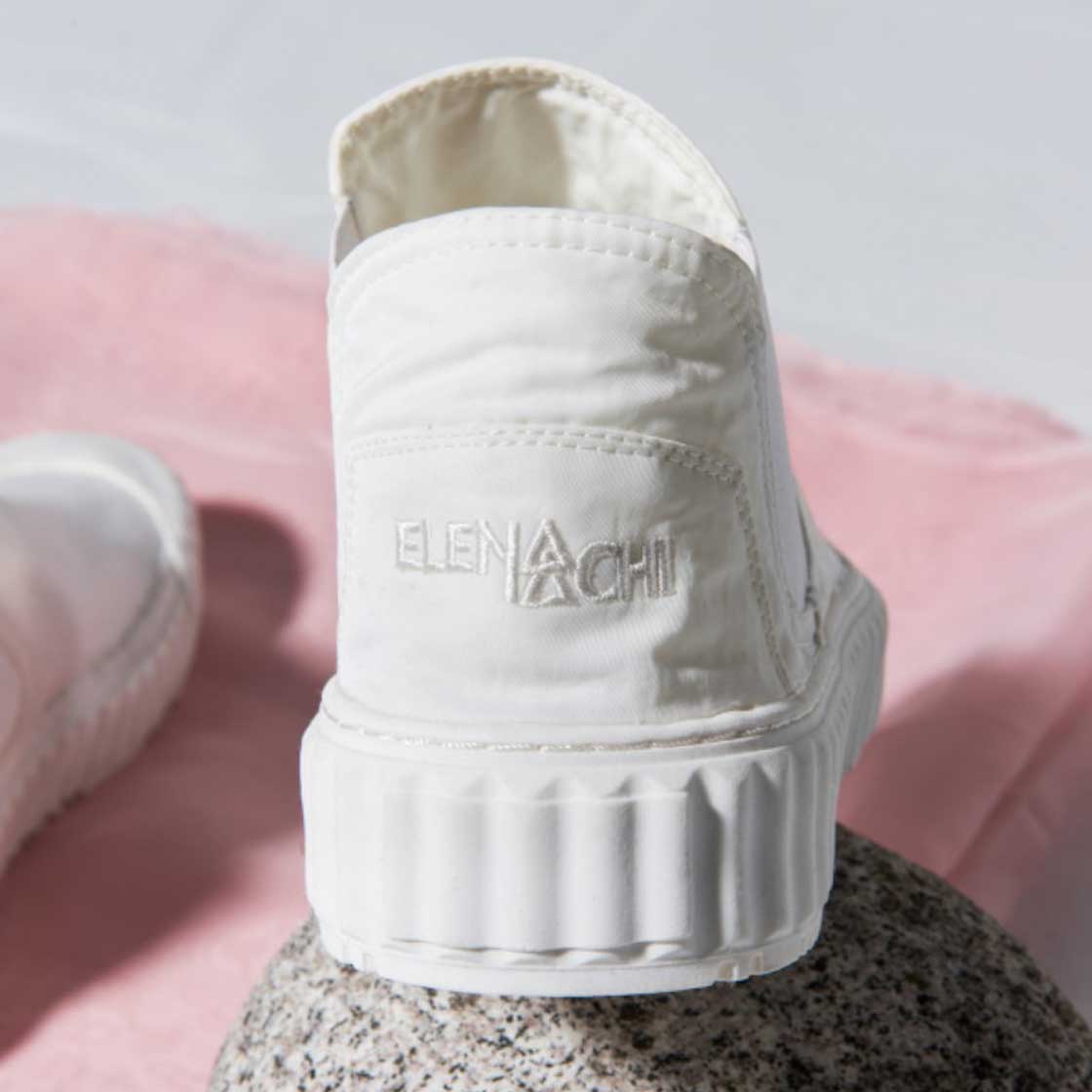 ELENA IACHI 25SS スニーカー マルチカラー Leather and fabric hand-painted sneaker with high rubber