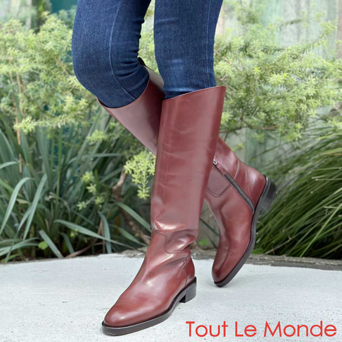 本革ロングブーツ NANKAI（ナンカイ） NTB34 セミロング ステッチブーツ 本革 日本製 NTB