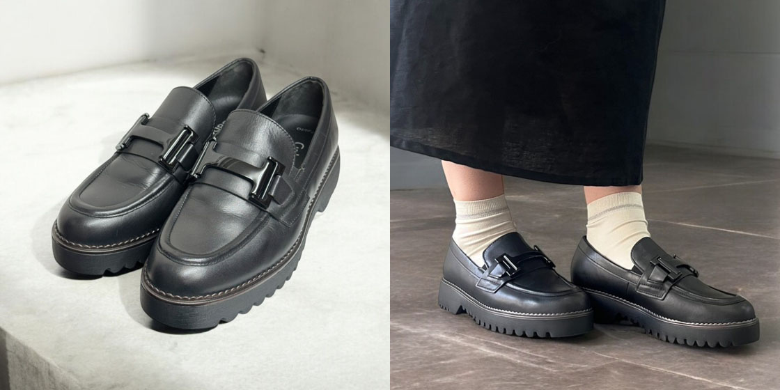 E COX Katieコラボ限定 ブラックローファー GEORGE COX Katieコラボ限定 ブラックローファー