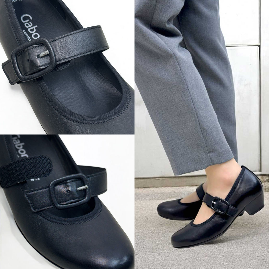 ストラップコーンヒールパンプス