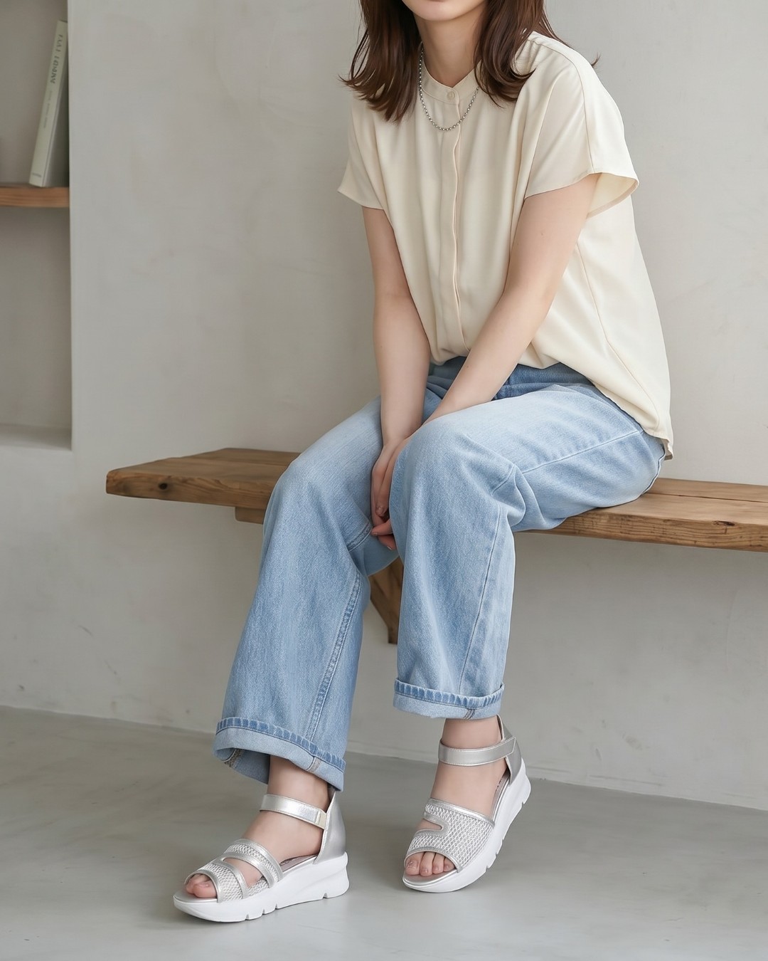 メッシュサンダルコーデ