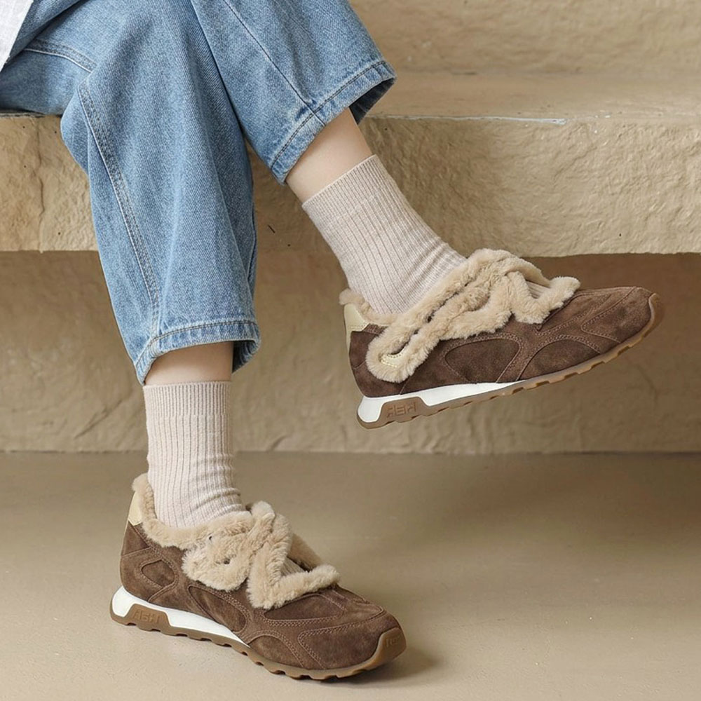 Fur Mary Jane Sneakers